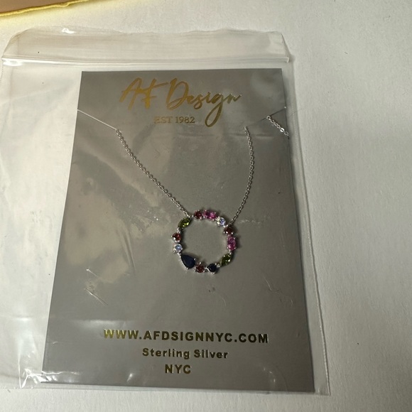 Circle Gemstone‎ Necklace - Picture 1 of 2